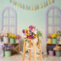Lofaris Floral Trojan Sweet Fresh Color Cake Smash Backdrop