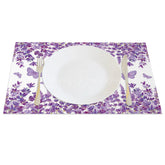 Lofaris Floral Violet Butterfly Spring Set of 4 Placemats