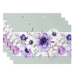 Lofaris Floral Violet Sweet Fresh Spring Set of 4 Placemats