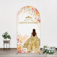 Lofaris Floral Welcome To My Quinceanera Birthday Arch Backdrop