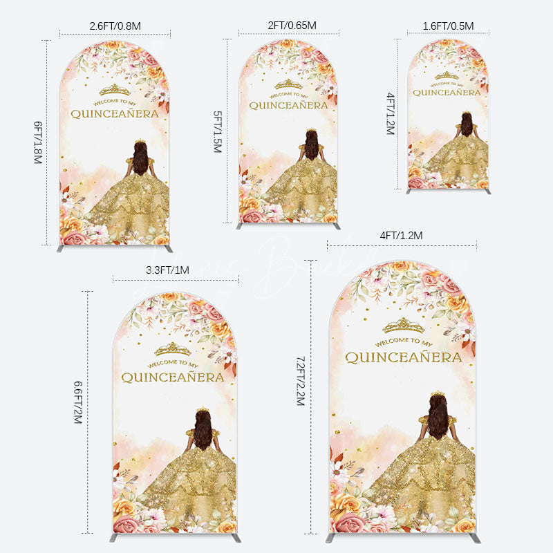 Lofaris Floral Welcome To My Quinceanera Birthday Arch Backdrop