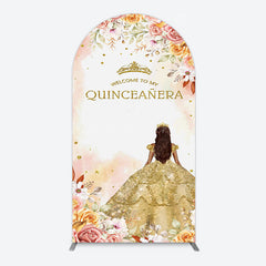 Lofaris Floral Welcome To My Quinceanera Birthday Arch Backdrop