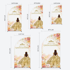 Lofaris Floral Welcome To My Quinceanera Birthday Half Moon Arch Backdrop
