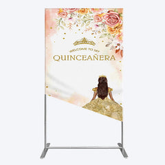 Lofaris Floral Welcome To My Quinceanera Birthday Rectangle Backdrop