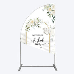 Lofaris Floral White Sweet Cook Baby Shower Half Moon Arch Backdrop