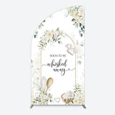 Lofaris Floral White Sweet Cook Baby Shower Half Moon Arch Backdrop
