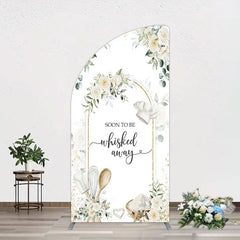 Lofaris Floral White Sweet Cook Baby Shower Half Moon Arch Backdrop