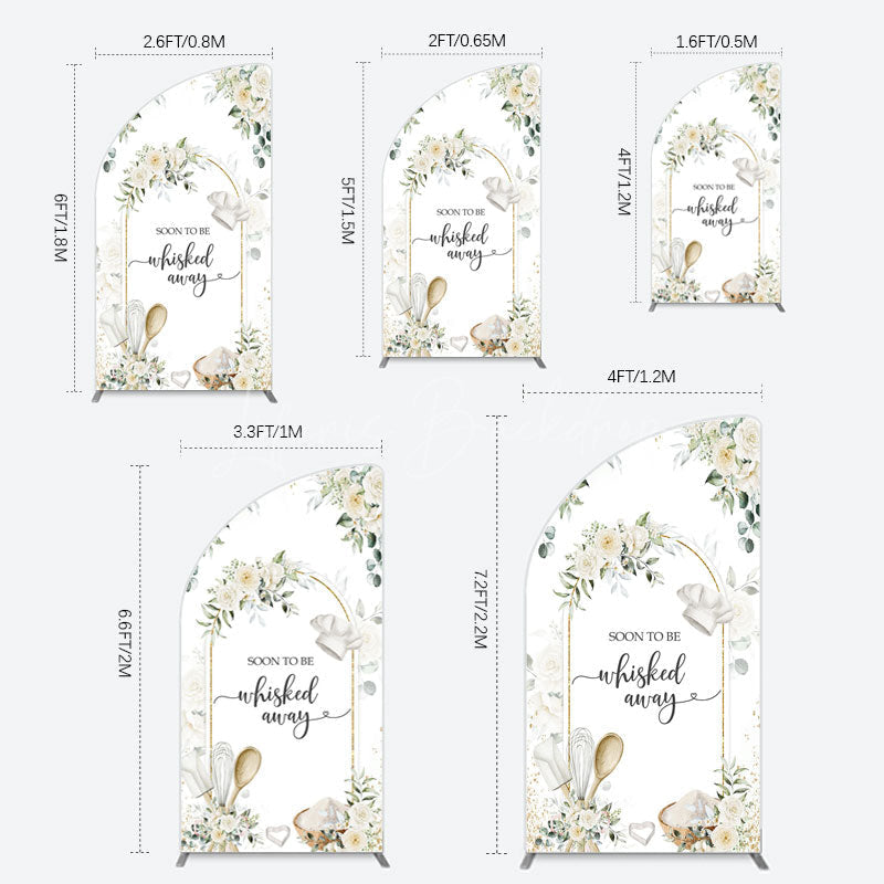 Lofaris Floral White Sweet Cook Baby Shower Half Moon Arch Backdrop