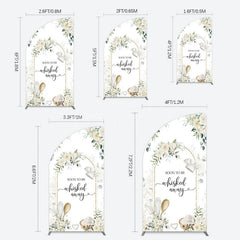 Lofaris Floral White Sweet Cook Baby Shower Half Moon Arch Backdrop