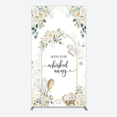 Lofaris Floral White Sweet Cook Baby Shower Rectangle Backdrop