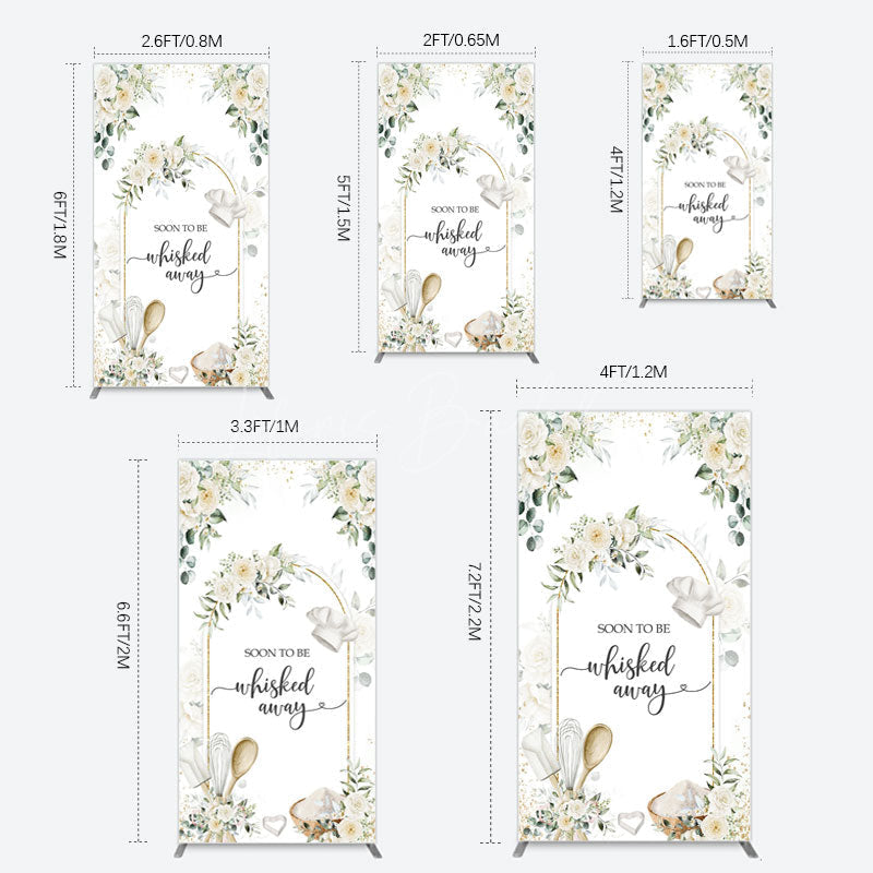 Lofaris Floral White Sweet Cook Baby Shower Rectangle Backdrop