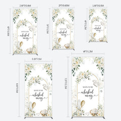 Lofaris Floral White Sweet Cook Baby Shower Rectangle Backdrop