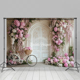 Lofaris Floral White Wall Relaxed Bicycle Wedding Backdrop