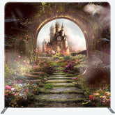 Lofaris Floral Wonderland Castle Square Tension Backdrop