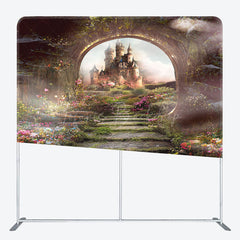 Lofaris Floral Wonderland Castle Square Tension Backdrop