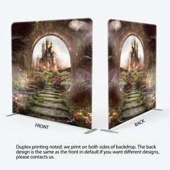 Lofaris Floral Wonderland Castle Square Tension Backdrop