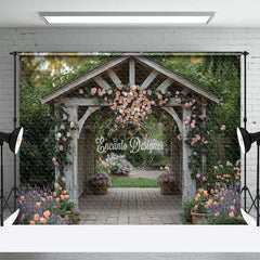 Lofaris Floral Wood House Greeny Spring Scenery Backdrop