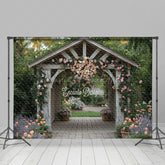 Lofaris Floral Wood House Greeny Spring Scenery Backdrop