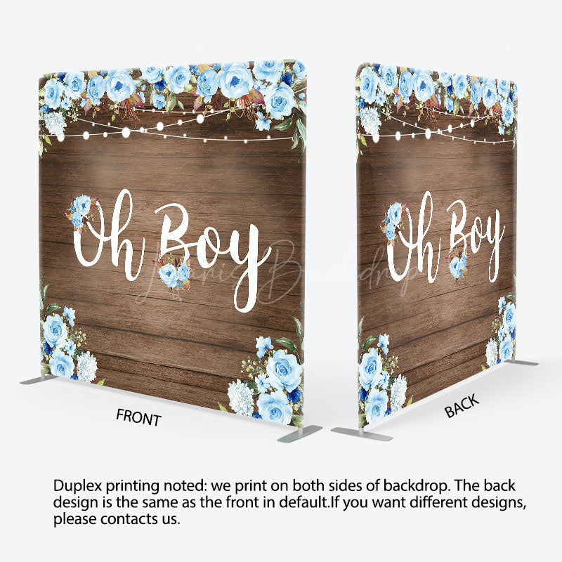 Lofaris Floral Wooden Baby Shower Square Tension Backdrop