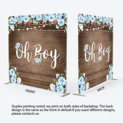 Lofaris Floral Wooden Baby Shower Square Tension Backdrop