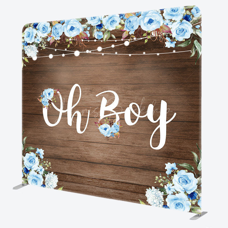 Lofaris Floral Wooden Baby Shower Square Tension Backdrop