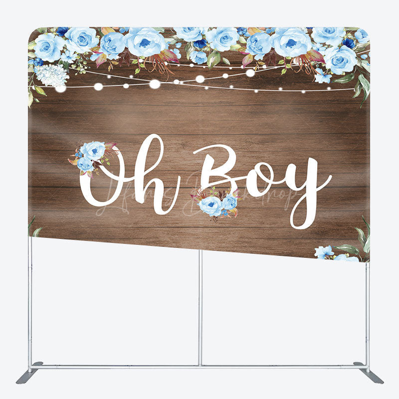 Lofaris Floral Wooden Baby Shower Square Tension Backdrop