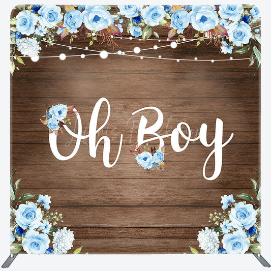 Lofaris Floral Wooden Baby Shower Square Tension Backdrop