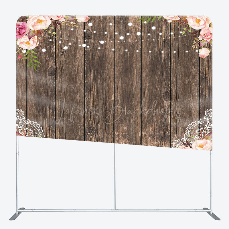 Lofaris Floral Wooden Lace Pattern Square Tension Backdrop