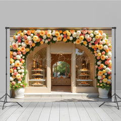 Lofaris Flower Arch Garland Dessert Shop Photo Backdrop