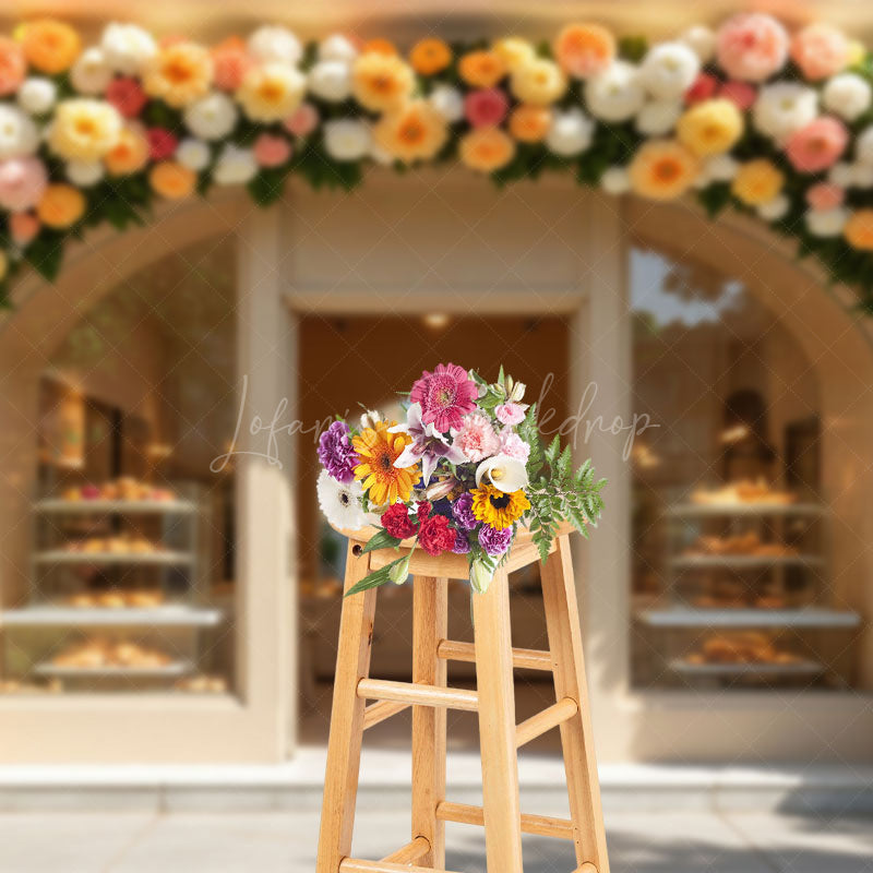 Lofaris Flower Arch Garland Dessert Shop Photo Backdrop