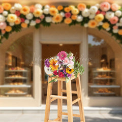 Lofaris Flower Arch Garland Dessert Shop Photo Backdrop