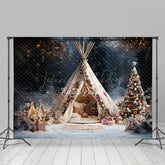 Lofaris Flower Decorated Camping Tent Christmas Backdrop