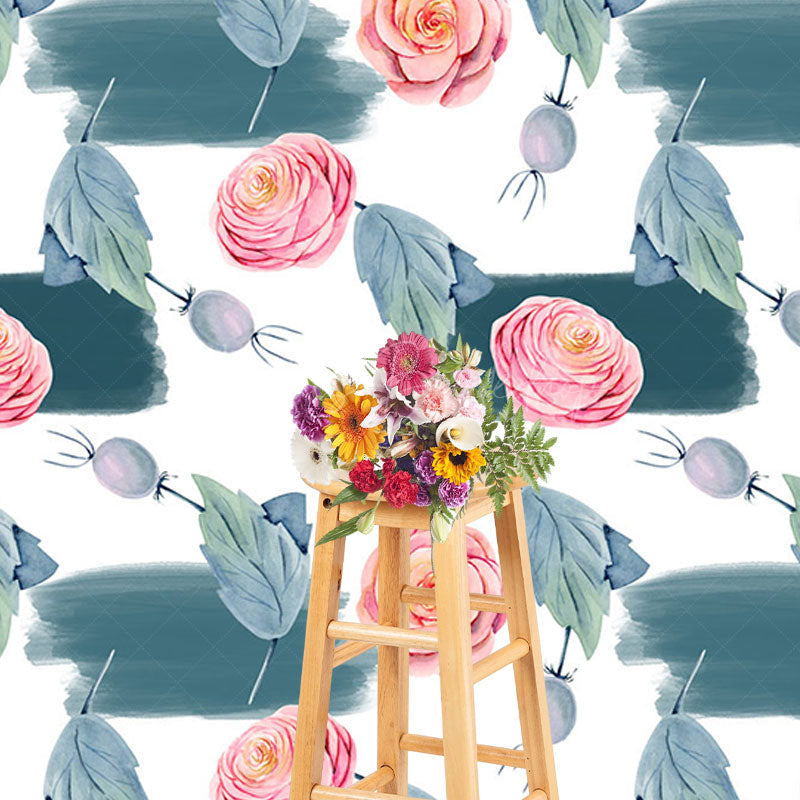 Lofaris Flower Leaf Fruits Step And Repeat Photo Backdrop