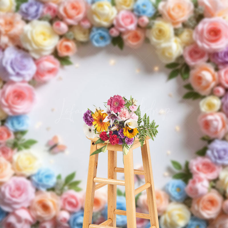 Lofaris Flower Surround Blooming Wall Spring Photo Backdrop