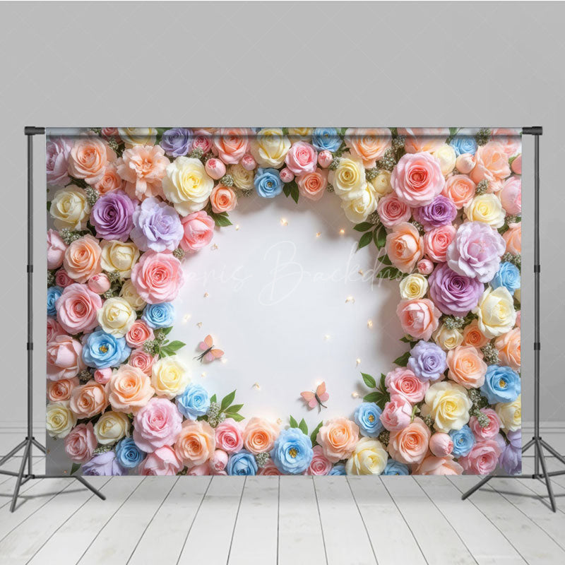 Lofaris Flower Surround Blooming Wall Spring Photo Backdrop