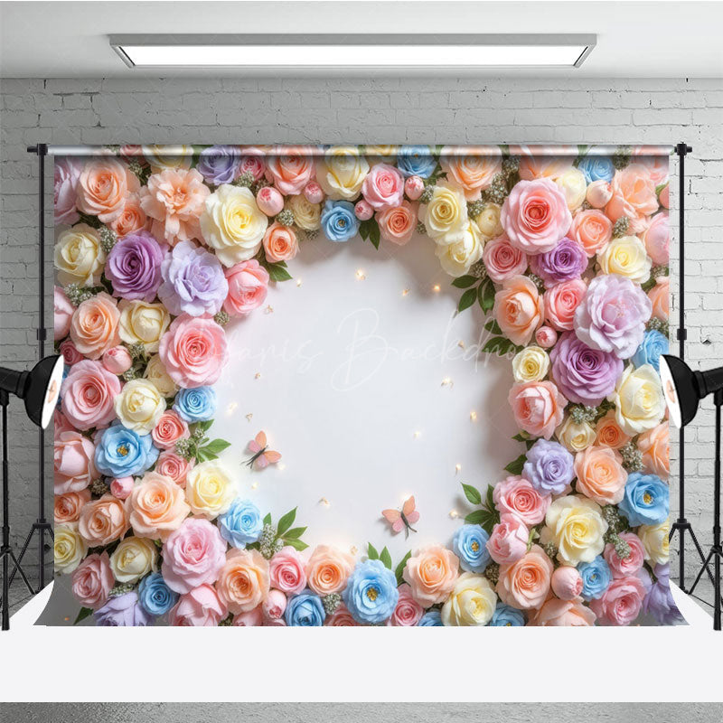 Lofaris Flower Surround Blooming Wall Spring Photo Backdrop