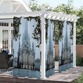 Lofaris Foggy Construct Waterproof Printed Outdoor Curtains