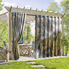 Lofaris Foggy Mountains Waterproof Printed Outdoor Curtains