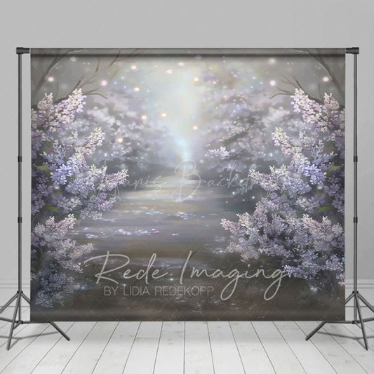 Lofaris Foggy Pink Misty Blossoms Garden Photography Backdrop