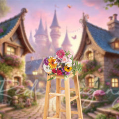 Lofaris Foggy Whimsical French Kingdom Spring Photo Backdrop
