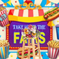 Lofaris Food Playground Take Me To The Fairs Party Backdrop