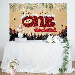 Lofaris Forest Bear Winter Onederland 1st Birthday Backdrop