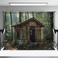 Lofaris Forest Cabin Wood Shack Backdrop No Girls Allowed Sign Treehouse Background for Boy Adventure