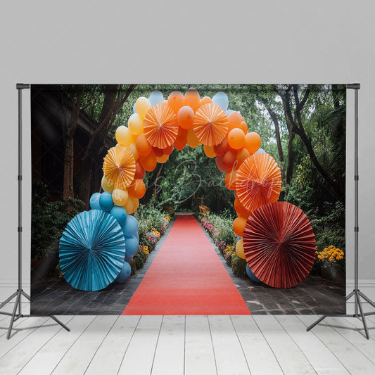 Lofaris Forest Paper Flower Balloon Arch Wedding Backdrop