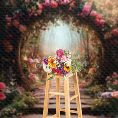 Lofaris Forest Romantic Floral Arch Path Photo Backdrop