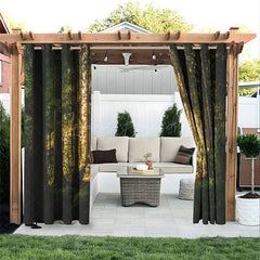 Lofaris Forest Shadow Waterproof Printed Outdoor Curtains