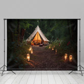 Lofaris Forest Summer Camping Night Photography Backdrop