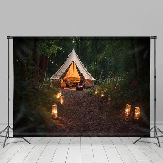 Lofaris Forest Summer Camping Night Photography Backdrop