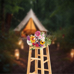Lofaris Forest Summer Camping Night Photography Backdrop