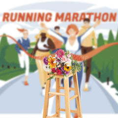Lofaris Forest Track Running Marathon Sports Party Backdrop